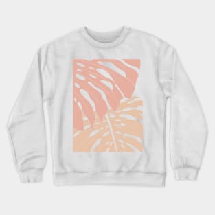 Abstract Beige Tone Colors Monstera Leaves 11 Crewneck Sweatshirt